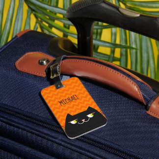 Etiqueta De Bagagem Gato Preto