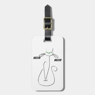 Etiqueta De Bagagem Gato Preto Slinky Mia Mia Texto Personalizado Olho