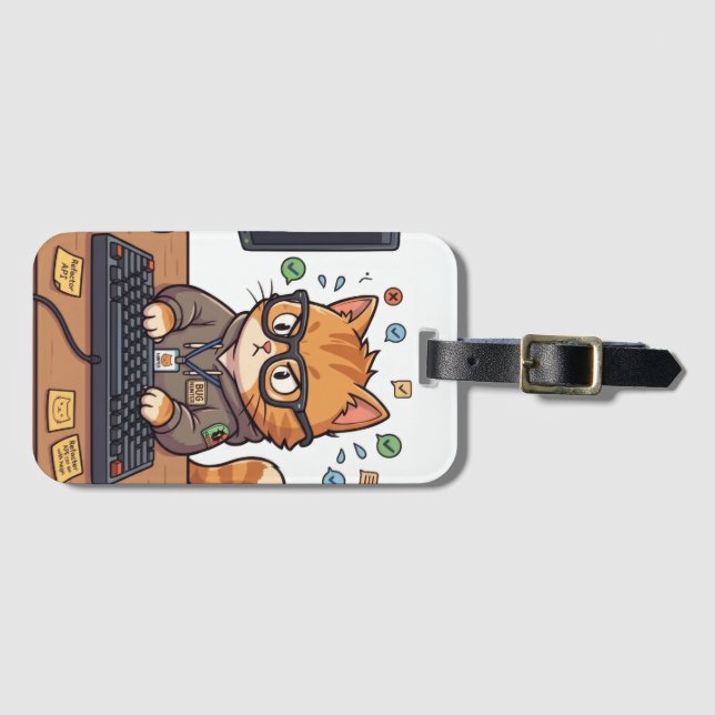 Etiqueta de Bagagem Gato Real (Frente Horizontal)