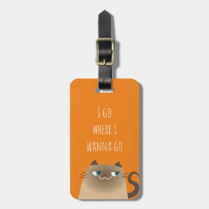 Etiqueta De Bagagem Gato Siames Kawaii Engraçado