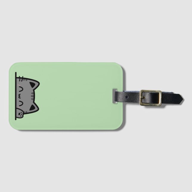 Etiqueta De Bagagem Gato Silhouette Incrível (Frente Horizontal)