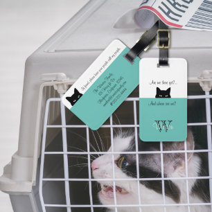 Etiqueta De Bagagem Gato Sneaky Onde Estamos Tábua Leve De Pet Carrier