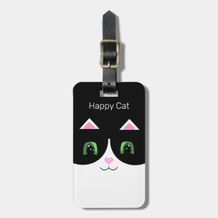 Etiqueta De Bagagem Gato Tuxedo Preto e Branco
