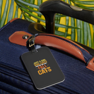 Etiqueta De Bagagem Gatos de Outono Design de Halloween para Garotas A