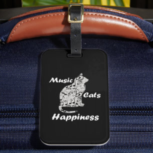 Etiqueta De Bagagem Gatos Música Felicidade Amante de Músico Citação