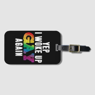 Etiqueta De Bagagem Gay do Acordado - Orgulho Rainbow Queer Gay do Par