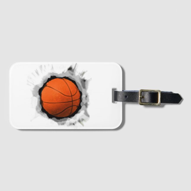 Etiqueta De Bagagem Gear de Basquete (Frente Horizontal)
