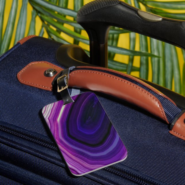 Etiqueta De Bagagem Gedeode Roxo Rodopiante Caído (Frente Insitu 1)