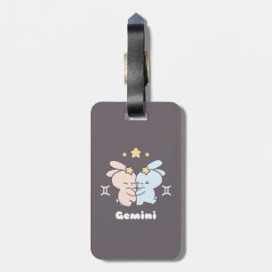 Etiqueta De Bagagem Gemini Bunnies Cudles - Harmonia Zodiac