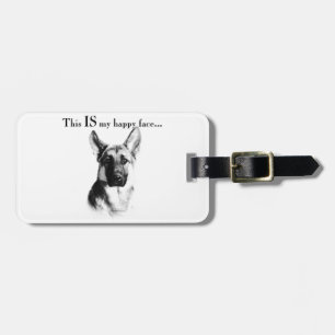 Etiqueta De Bagagem German shepherd de rosto feliz