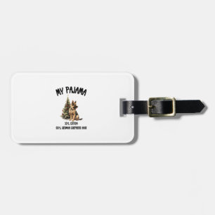 Etiqueta De Bagagem German shepherd e Natal, Design de Cachorro Engraç