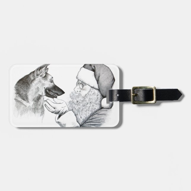 Etiqueta De Bagagem GERMAN SHEPHERD e PAPAIS NOEIS (Frente Horizontal)