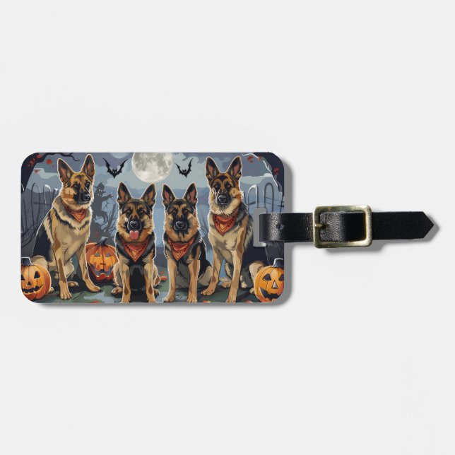 Etiqueta De Bagagem German shepherd Halloween Spooky (Frente Horizontal)