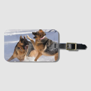 Etiqueta De Bagagem German shepherd que jogam no Tag da bagagem da