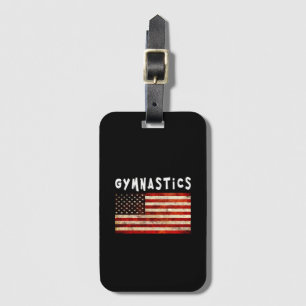 Etiqueta De Bagagem Ginástica Grunge Americana Bandeira EUA