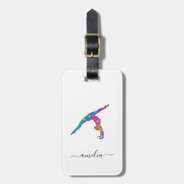 Etiqueta De Bagagem Ginástica Personalizada Brilho (Frente Vertical)