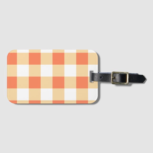 Etiqueta De Bagagem Gingham Pattern (Frente Horizontal)