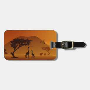 Etiqueta De Bagagem girafa com seu estilo do safari do bebê