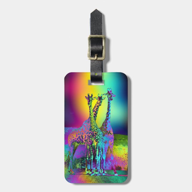 Etiqueta De Bagagem Girafas 2 Opções (Frente Vertical)