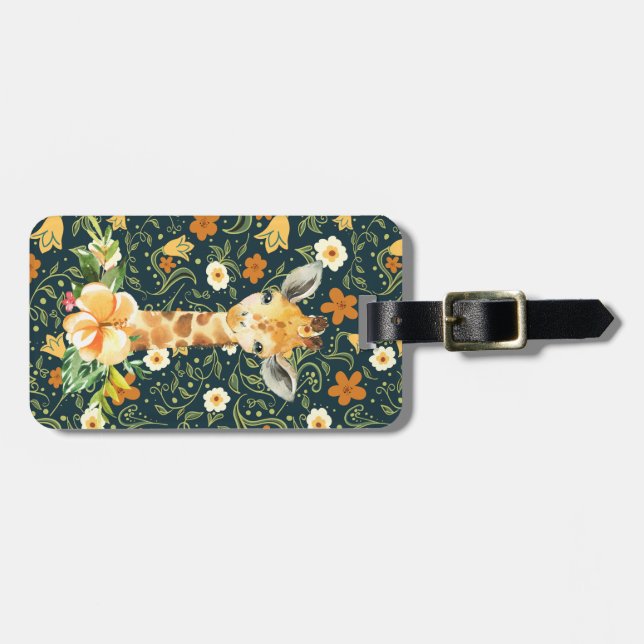 Etiqueta De Bagagem Giraffe Cutie (Frente Horizontal)