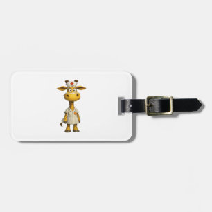 Etiqueta De Bagagem Giraffe Enfermeira Cartoon � Herói Caprichoso da S