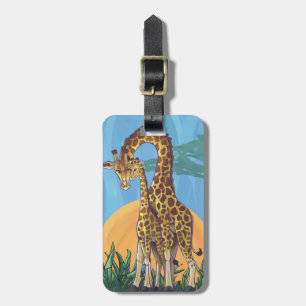 Etiqueta De Bagagem Giraffe Mama e Bebê