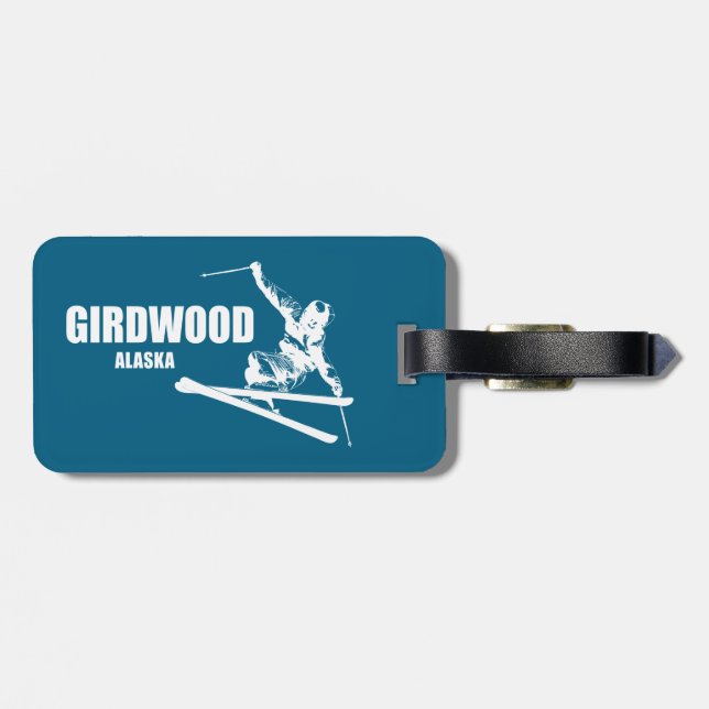 Etiqueta De Bagagem Girdwood Alaska Skier (Traseira Horizontal)