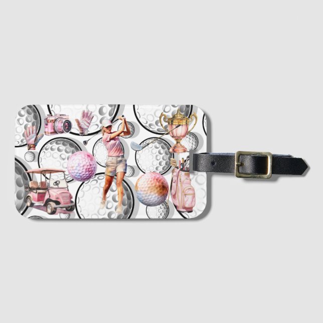 Etiqueta De Bagagem Girls Go Golfing (Frente Horizontal)