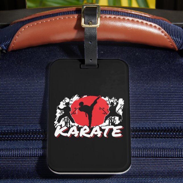Etiqueta De Bagagem Girls Karate - Tema Japonês Patriótico (Frente Insitu 2)