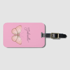 Etiqueta De Bagagem Girly Pink Butterfly