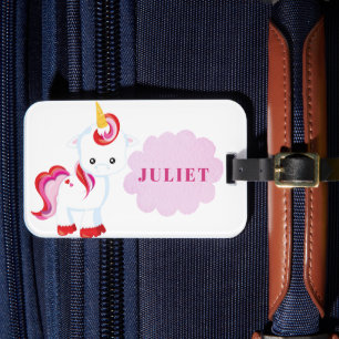 Etiqueta De Bagagem Girly Unicorn Pink Viagem Vackids