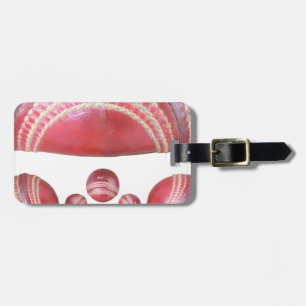 Etiqueta De Bagagem Giro de Crimson - Uma Bola Bela de Críquete Vermel