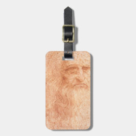 Etiqueta De Bagagem Giz do vermelho do retrato de auto de Leonardo da