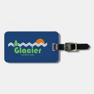 Etiqueta De Bagagem Glaciar National Park Retro