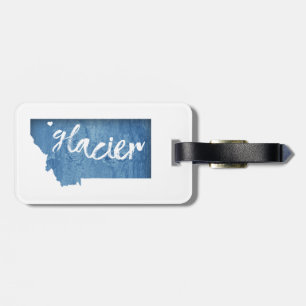 Etiqueta De Bagagem Glaciar National Park Wood Grain