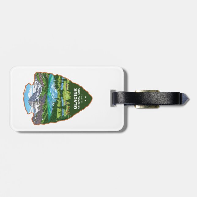 Etiqueta De Bagagem Glacier National Park Montana Arrowhead (Traseira Horizontal)