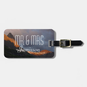 Etiqueta De Bagagem Glacier NP Sunrise Personalizada Sr. e Sra. Custom