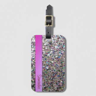 Etiqueta De Bagagem Glam personalizado abre brilho
