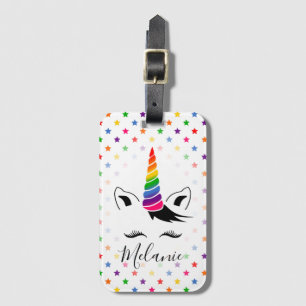 Etiqueta De Bagagem Glam Rainbow Unicorn