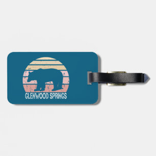 Etiqueta De Bagagem Glenwood Springs Colorado Urso Retro