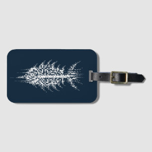 Etiqueta De Bagagem Glitch Pixel Peixe Branco