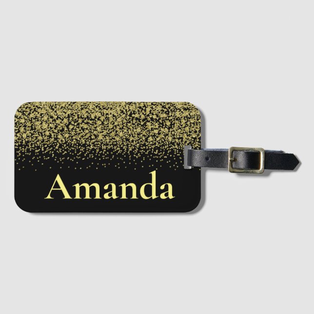 Etiqueta De Bagagem Glitter (Frente Horizontal)