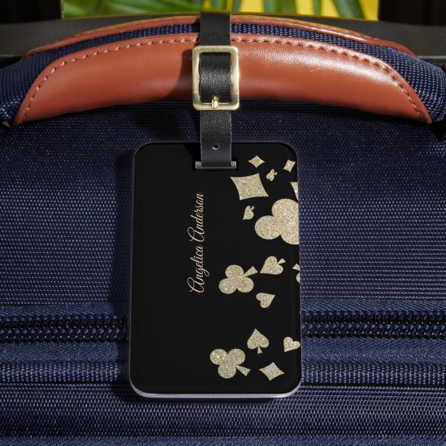 Etiqueta De Bagagem Glitter Casino Cartão de visita (Frente Insitu 2)