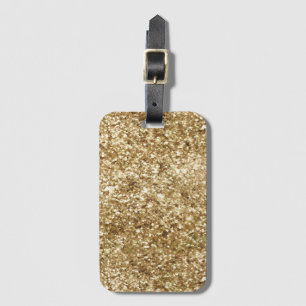 Etiqueta De Bagagem Glitter Confetti Dourado