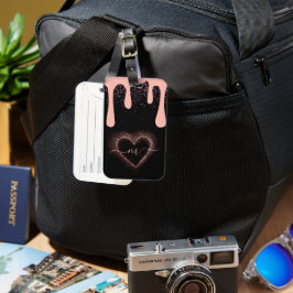 Etiqueta De Bagagem Glitter De Coloração Rosa Cinzenta Cinzenta Cinzen