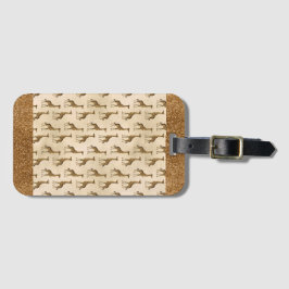 Etiqueta De Bagagem Glitter Sparkle Glitter Girafa Dourada Elegante