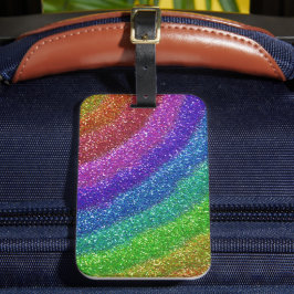 Etiqueta De Bagagem Glitters Rainbow