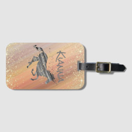 Etiqueta De Bagagem Glittery Starry Unicorn