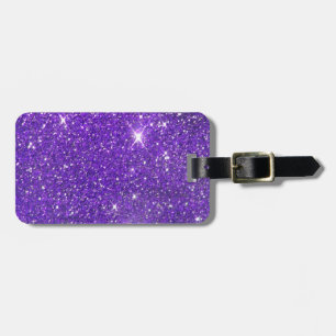 Etiqueta De Bagagem Glitz Sparkling do brilho do roxo na moda