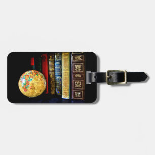 Etiqueta De Bagagem Globo de Vintage e Livros